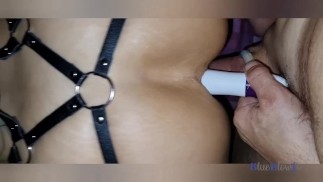 A vibrator in the ass and a cock in the pussy. I love it.