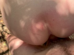 POV - Letting Him Fuck My Mouth and Pussy During Our Walk in The Woods