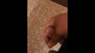 Public bathroom cumshot