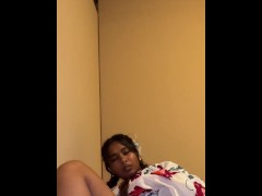 Horny petite desi masturbating in a kimono