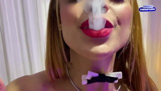 maid smoking and masturbating until she cums