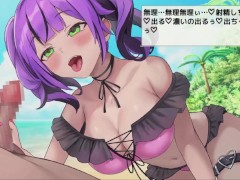 【#02 異世界ビーチ【Live2D×逃げゲー×誘惑】実況(体験版)】小悪魔系美女に手コキされぶっかけ顔射してしまう。 15/16