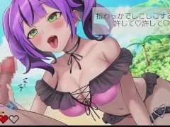 【#02 異世界ビーチ【Live2D×逃げゲー×誘惑】実況(体験版)】小悪魔系美女に手コキされぶっかけ顔射してしまう。 5/16