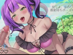 【#02 異世界ビーチ【Live2D×逃げゲー×誘惑】実況(体験版)】小悪魔系美女に手コキされぶっかけ顔射してしまう。 7/16