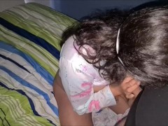 good morning with my single pregnant stepsister: she let me cum on her belly.