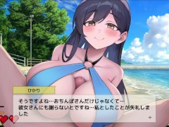 【#03 異世界ビーチ【Live2D×逃げゲー×誘惑】実況(体験版)】おっとり系爆乳水着美女にパイズリされぶっかけ顔射してしまう。 7/16