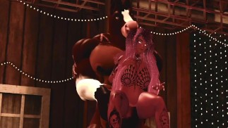 Schlampe bricht auf pelzigem Pferdeschwanz | VR |