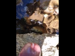 7 Handsfree ejaculations on the creek - 2 angles - Handsfree orgasam ( its so easy if you know how )