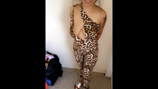Leopard cheetah cosplay dress solo female shows