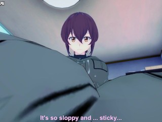 Kurena Kukumila from 86 - eighty six gives you a Footjob Hentai POV