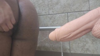 Training my hole again in the bathroom