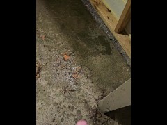 Quick public piss outside my apartment
