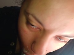 sloppy blowjob licking looking at camera, taking creampie looking🍆🥛🥛🥛😋🤤🫠🫦😋🥛🥛🥛🥛🥛