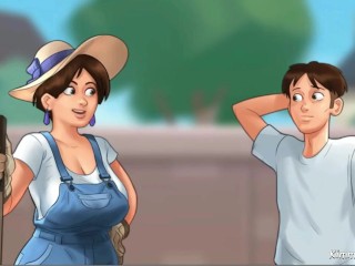 Summertime Saga – Farmer-Girl caught Fucking herself with a huge cucumber – KimmyToons
