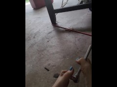 Love playing with power tools with my feet