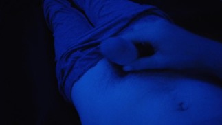 19 year old guy jerks off solo with blue LEDs