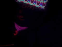 Glow in the dark rave babe wants to fuck