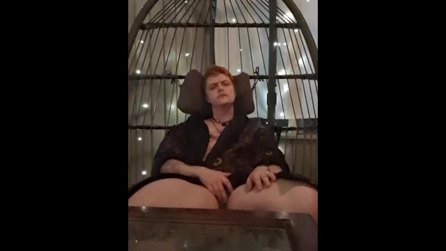 Trans guy gets off outside after smoking