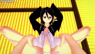 Рукия Кучики из Bleach дает вам хентай футджоб от первого лица