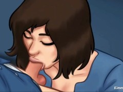 Summertime Saga - Manager's Daughter sucked my Dick behind the front desk at work - KimmyToons