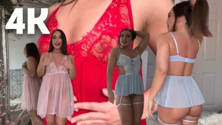 4k TRANSPARENT Baby Doll Dresses TRY ON HAUL with Mirror View | See-Through Clothing With Ana Daisy