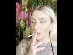 How long can you last? Hot Blonde Milf w Big Tits Wants You to Jerk Off While She Smokes In A Bikini