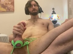 Cumshot in Green Ropes