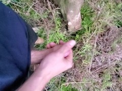 My cock got hard while outdoors, had to try my best to be quiet so my neighbour's didn't hear