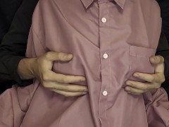 OH, ARE YOU WITHOUT A BRA TODAY? THEN CAN I TOUCH YOUR TITS? // Tits massage