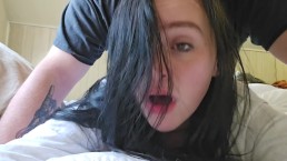 Beautiful Brunette Girlfriend Anal Tease Dirty Talk Cum On Ass