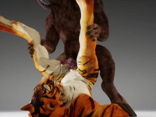 Tiger gets his hole stretched by Minotaur