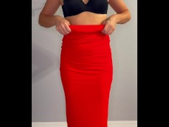 Sexy MILF getting dressed for dinner