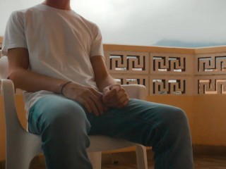 Young Guy Strips and Cums on Balcony /// Jordan Wilder