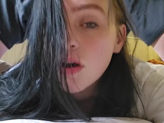 Teasing Beautiful Brunette Wifes Tight Ass with the Tip of my Cock while she Dirty Talks for me