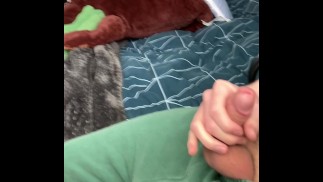 Lazy wank, dripping cumshot