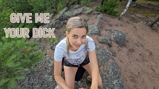 Cum Extraction in the Mountains - Sucked Off Instructor While Hiking
