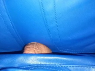 Sitting on my .... with her Perfect Sexy Leather Ass
