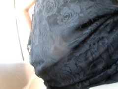 Sissy slut giving the neighbors a free show
