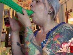 Throat training with my new  toy full video avail on my Fansly