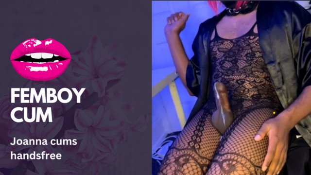 Joanna Sissygasm during a live stream - Sissy Slut Crossdresser Femboy Hands free cum Ruined orgasm