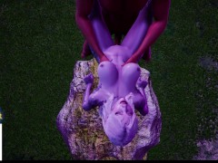 Galmine has her pussy pounded on a rock to climax!