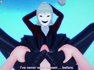 Ририка из Kakegurui делает тебе хентай футджоб от первого лица