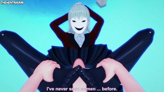 Ририка из Kakegurui делает тебе хентай футджоб от первого лица