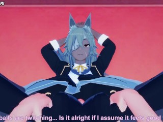Ghislaine Dedoldia from Mushoku Tensei gives you a Footjob Hentai POV