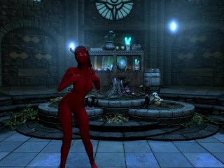 More Skyrim Demon Chick Dancing