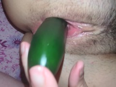 Same time Cucumber and dicks stretched me until