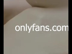 Enjoying a soapy body wash in the open shower, pussy teasing, showerhead masturbation