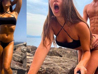 Famous Influencer (she’s Engaged) Gets Fucked in the Ass behind a Rock in Sardinia
