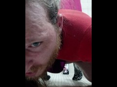 TS slut rides and swallows