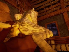 Lucky man is visited by two tigress girls who make him cum inside their wet pussies in Wild Life sex